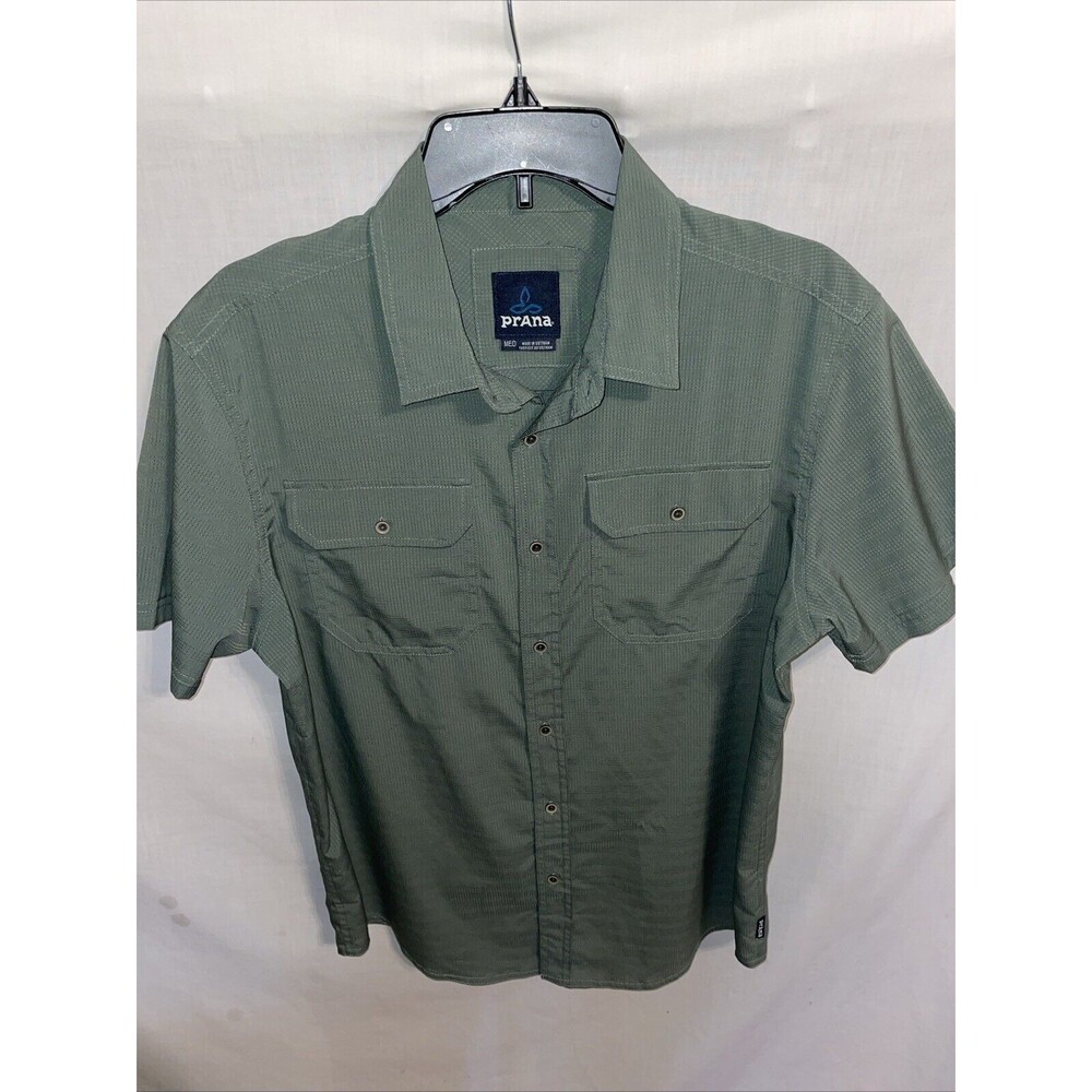 Prana Men’s Athleisure Shirt Size Medium Green Outdoors Fishing Hiking
